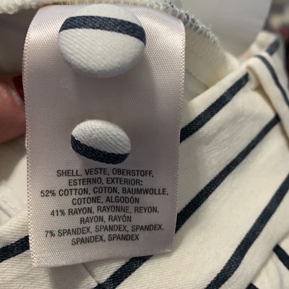 Anthropologie The Essential Slim Stripe Button Detail Pants - Picture 8 of 8